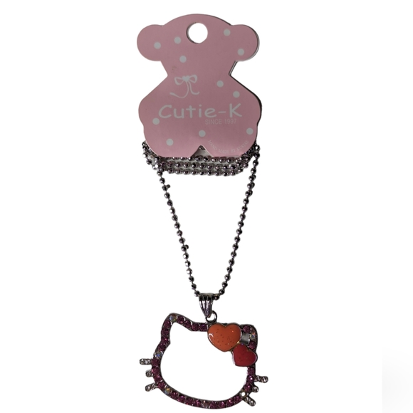 Hello Kitty sparkle necklace With Polkadot Cuff Bracelet nwt - Picture 4 of 5